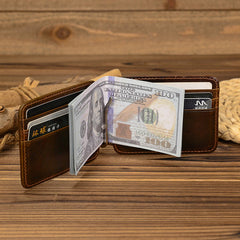 Black Bifold Wallet with Money Clip - Flat Lay View - iwalletsmen
