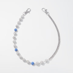 Blue Beaded Wallet Chain for Women Ball Wallet Chain Womens Wallet Chain - iChainWallets