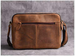 mens brown messenger bag leather Brown Leather Messenger Bag Men's Brown  Crossbody Bag Small Brown Messenger Bag