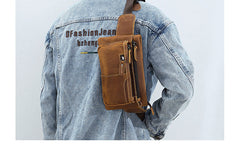 Small Leather Waist Bag Mens - iwalletsmen