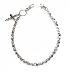 Cool Biker Wallet Chain with Skull Cross - iChainWallets