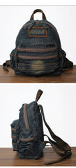 Denim Black Womens Backpack School Backpacks Blue Vintage Denim Backpack For Women