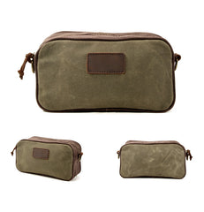 best male toiletry bag Mens Waxed Canvas Dopp Kit Convertible Mini Shoulder Bag Canvas Toiletry Bag for Men
