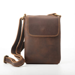 Brown Leather Crossbody Phone Purse for Men 