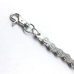 Silver Bike Chain Wallet Chain - front view - iwalletsmen