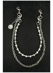 White Ball Wallet Chain Double Wallet Chain - iChainWallets