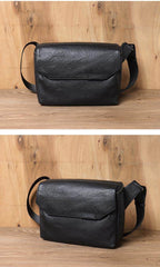 Black A4 Flap Messenger Bag for Men - iwalletsmen