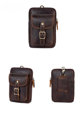 Black Belt Clip On Pouch Mens Belt Pouch Leather Belt Phone Pouch Leather Phone Belt Pouch - iwalletsmen