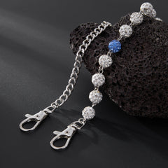 Blue Beaded Wallet Chain for Women Ball Wallet Chain Womens Wallet Chain - iChainWallets
