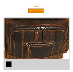 Brown Large Leather 15.6 inches Laptop Backpack for Men 24L Huge Backpack - iwalletsmen