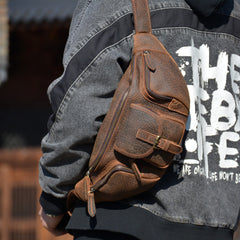 Mens Leather Waist Pack 