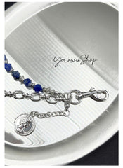 White Turquoise Beaded Wallet Chain Beaded Pants Chain Double Wallet Chain - iChainWallets