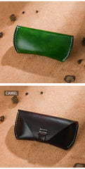 Green Hard Leather Glasses Holder for Men - iwalletsmen