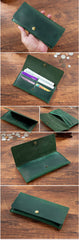 Green Vintage Wallet With Flap - iwalletsmen