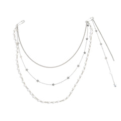 Pearl Wallet Chains Womens Triple Wallet Chain Star Beaded Wallet Chain for Women - iChainWallets