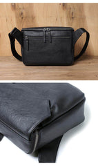 Black A4 Flap Messenger Bag for Men - iwalletsmen