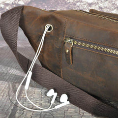 Brown Leather Waist Pack - iwalletsmen