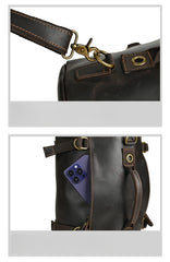 Dark Brown Leather Convertible Backpack 