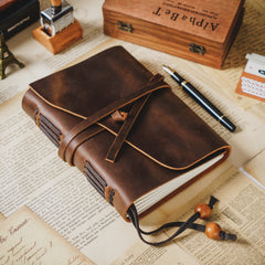 Brown Leather Bound Journal Leather Sketch Journal Soft Leather Journal - iwalletsmen