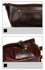 Brown Mens Leather Sling Pack 