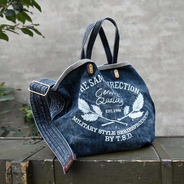 Blue Denim Tote Handbag 
