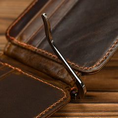 Black Bifold Wallet with Money Clip - Flat Lay View - iwalletsmen