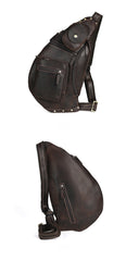 Large Leather Sling Bag Full Grain Leather Sling Bag - iwalletsmen