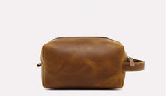 Brown Leather Toiletry Bag Men's Brown Leather Toiletry Bag Full Grain Leather Toiletry Bag - iwalletsmen