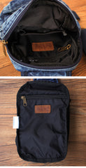 Black Denim Mens Cool Sling Bag Chest Bag Vintage Denim Sling Bag For Men