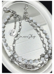 Beaded Wallet Chain Black Turquoise Stone Wallet Chain Double Wallet Chain - iChainWallets