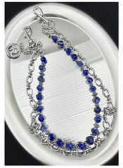 White Turquoise Beaded Wallet Chain Beaded Pants Chain Double Wallet Chain - iChainWallets