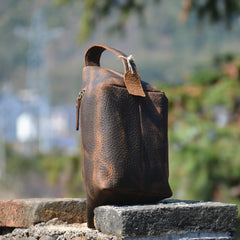 Brown Leather Toiletry Bag Full Grain Leather Toiletry Bag Vintage Mens Toiletry Bag - iwalletsmen