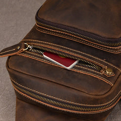 Brown Leather Sling Bag for Men - iwalletsmen