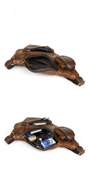 Brown Leather Sling Bag for Men Full Grain Leather Sling Bag - iwalletsmen