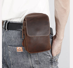 Small Leather Pouch for Belt 