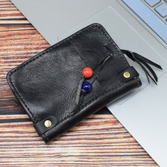 Leather Mens Key Wallet Card Slim Wallet Zipper Coin Wallet Car Key Case for Men