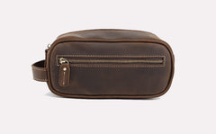 Brown Leather Toiletry Bag Men's Leather Toiletry Bag Full Grain Leather Toiletry Bag - iwalletsmen