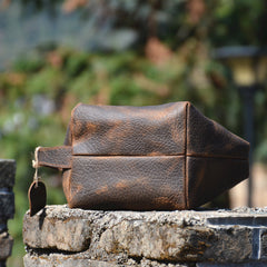 Brown Leather Toiletry Bag Full Grain Leather Toiletry Bag Vintage Mens Toiletry Bag - iwalletsmen
