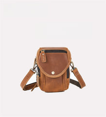 Brown Mens Belt Pouch Leather Belt Phone Pouch - iwalletsmen