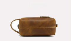 Brown Leather Toiletry Bag Men's Brown Leather Toiletry Bag Full Grain Leather Toiletry Bag - iwalletsmen