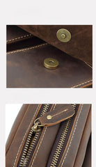Brown Mens Small Leather Crossbody Bag - iwalletsmen