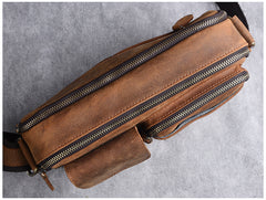 brown men's messenger bag Brown Leather Messenger Bag Men's Brown  Crossbody Bag Small Brown Messenger Bag