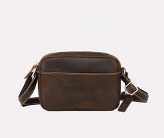  Brown Small Italian Leather Crossbody Bag - iwalletsmen