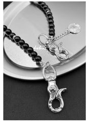 Black Beaded Wallet Chain Black Ball Wallet Chain - iChainWallets