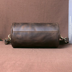 Leather Cylinder Shoulder Bag Mens Barrel Crossbody Bag Leather Barrel Bags for Men - iwalletsmen
