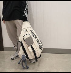Nylon Large Sling Bag For Big Men Gray Waterproof Hiking Huge Sling Bag For Women