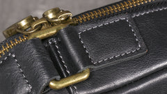 Black Small Messenger Bag Men's Black Leather Messenger Bag Small Black Leather Crossbody Bag
