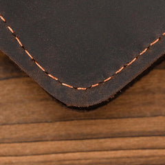 Mens Wallet With Lots of Card Slots Leather Vertical Wallet with Buckle 