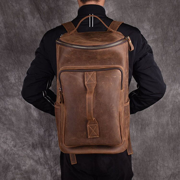 backpack purses leather​ Leather Travel Backpack Mens Leather Laptop Backpacks Large Leather Backpack for Men