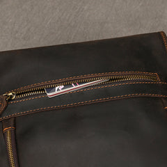 Brown Leather Vertical Briefcase Business Handbag for Men Office Handbag for Men - iwalletsmen